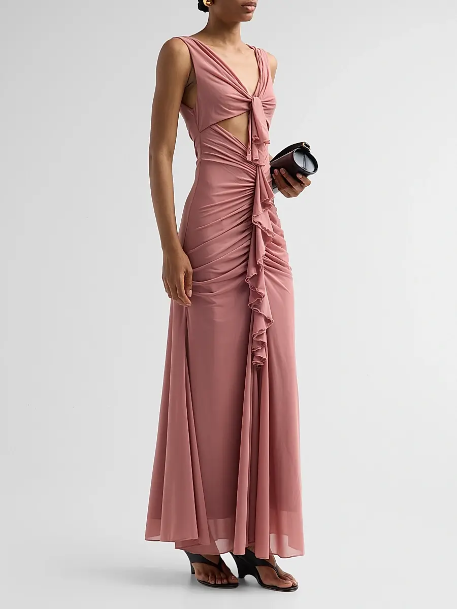 Ronny Kobo Women's Carnelian Ruffle Cut-Out Maxi Dress | Thumbnail 5