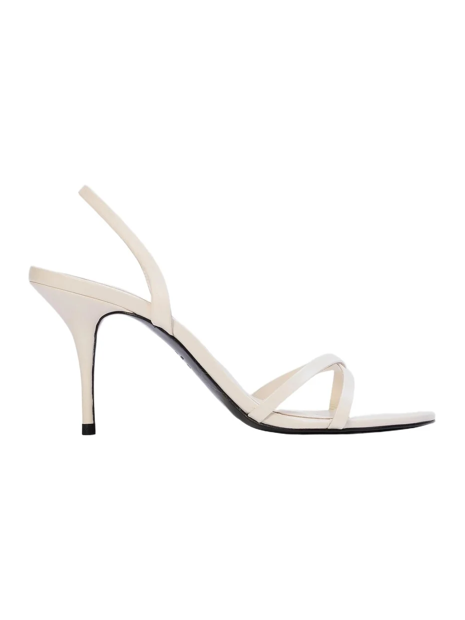 Black Suede Studio Women's Jolla 80MM Leather Slingback Sandals