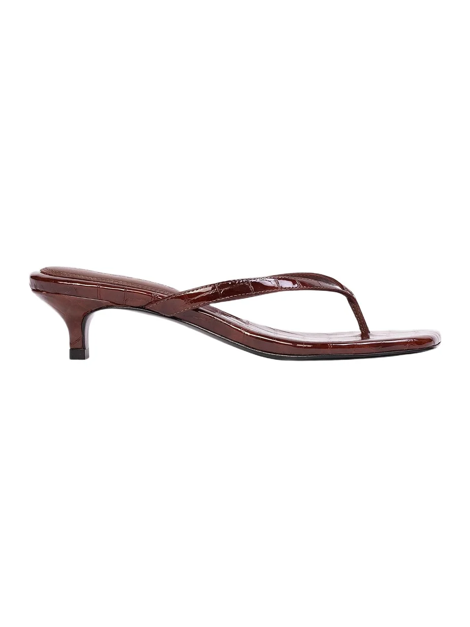 Black Suede Studio Women's Kendal 35MM Croc Sandals