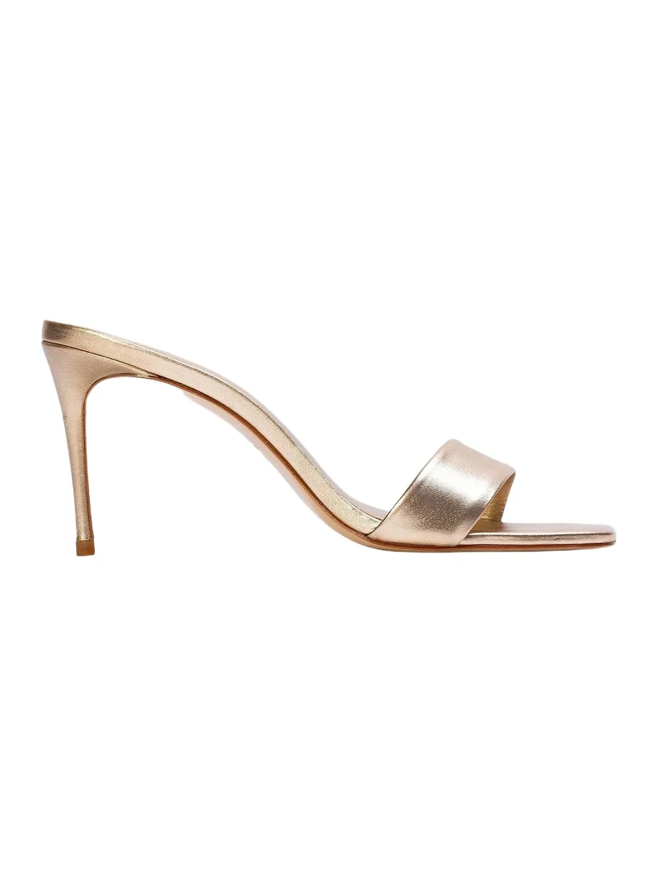 Black Suede Studio Women's Naomi 80MM Metallic Mule Sandals