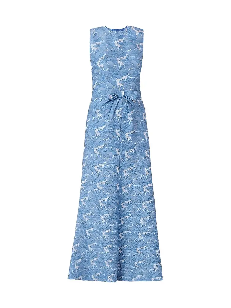 Shoshanna Women's Loren Jacquard Maxi Dress - Marina | Image 1 Shoshanna Women's Loren Jacquard Maxi Dress - Marina | Image 1