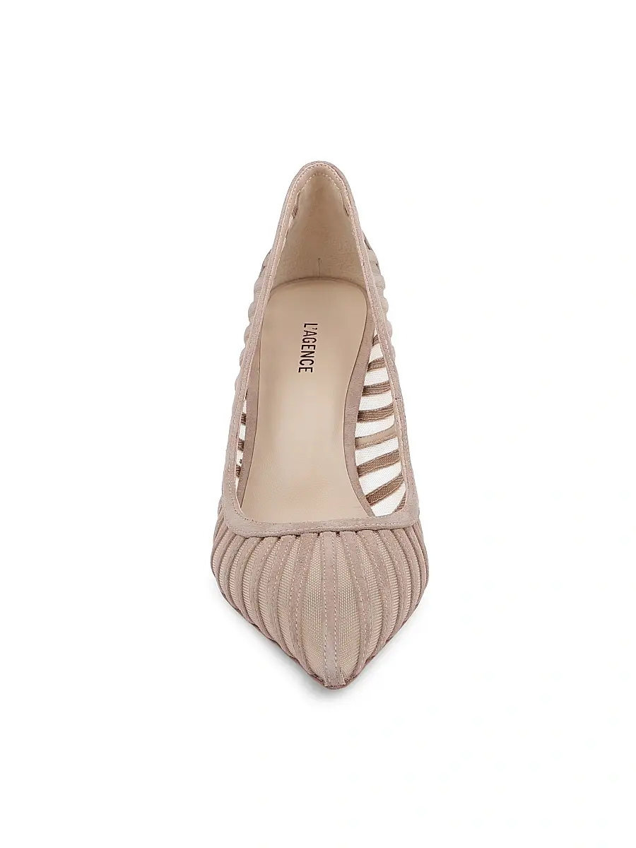 L'Agence Women's Lenox 90MM Suede-Mesh Pumps | Thumbnail 4 L'Agence Women's Lenox 90MM Suede-Mesh Pumps | Thumbnail 4