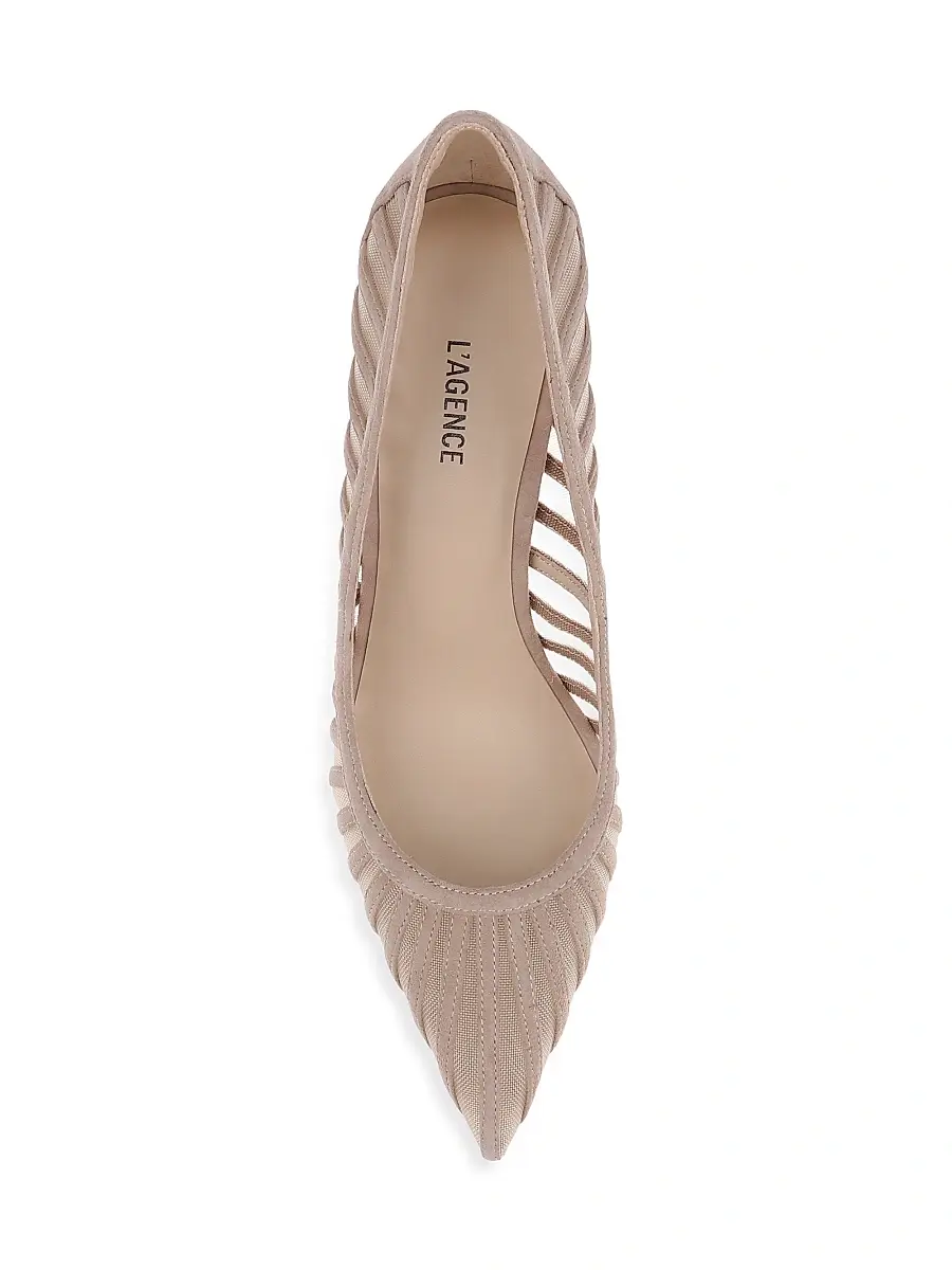 L'Agence Women's Lenox 90MM Suede-Mesh Pumps | Thumbnail 5 L'Agence Women's Lenox 90MM Suede-Mesh Pumps | Thumbnail 5
