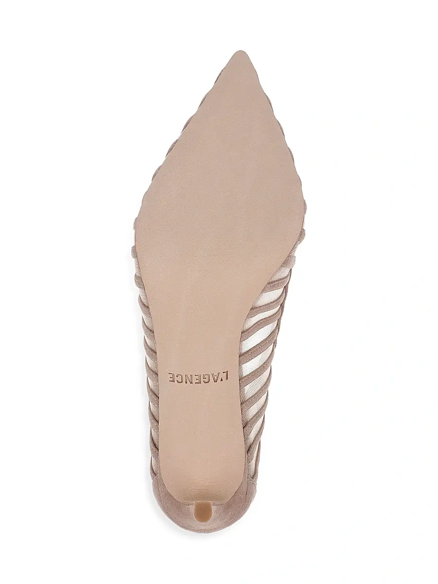 L'Agence Women's Lenox 90MM Suede-Mesh Pumps | Thumbnail 6 L'Agence Women's Lenox 90MM Suede-Mesh Pumps | Thumbnail 6