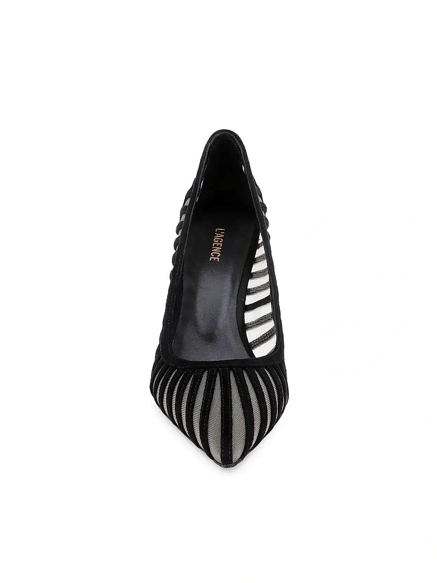 L'Agence Women's Lenox 90MM Suede-Mesh Pumps | Thumbnail 4 L'Agence Women's Lenox 90MM Suede-Mesh Pumps | Thumbnail 4