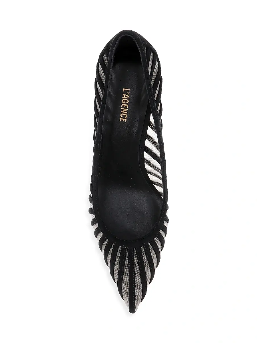 L'Agence Women's Lenox 90MM Suede-Mesh Pumps | Thumbnail 5 L'Agence Women's Lenox 90MM Suede-Mesh Pumps | Thumbnail 5