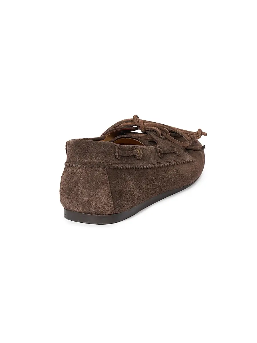 Isabel Marant Women's Fersi Tassel-Trim Suede Loafers | Thumbnail 3