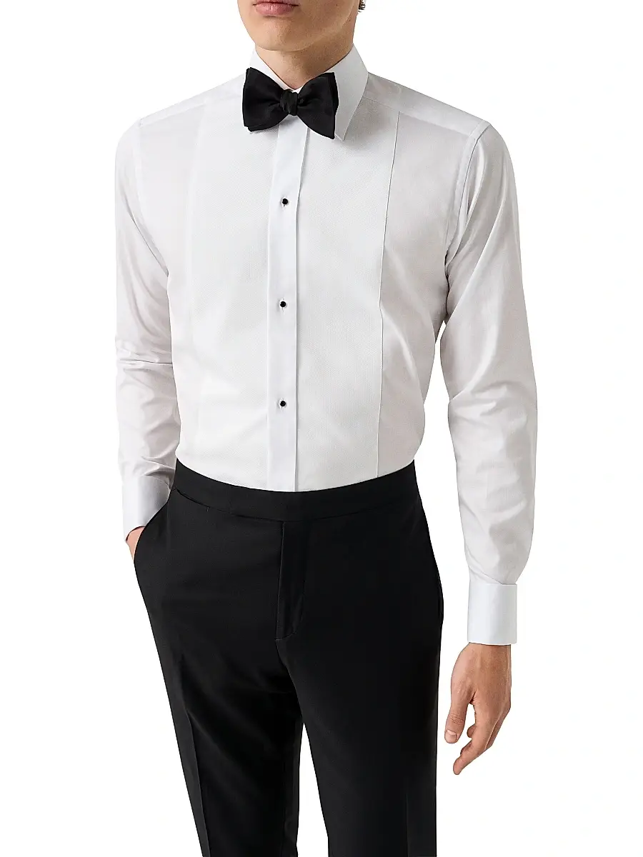 Eton Men's Dobby Stud-Front Slim-Fit Evening Shirt | Thumbnail 3 Eton Men's Dobby Stud-Front Slim-Fit Evening Shirt | Thumbnail 3
