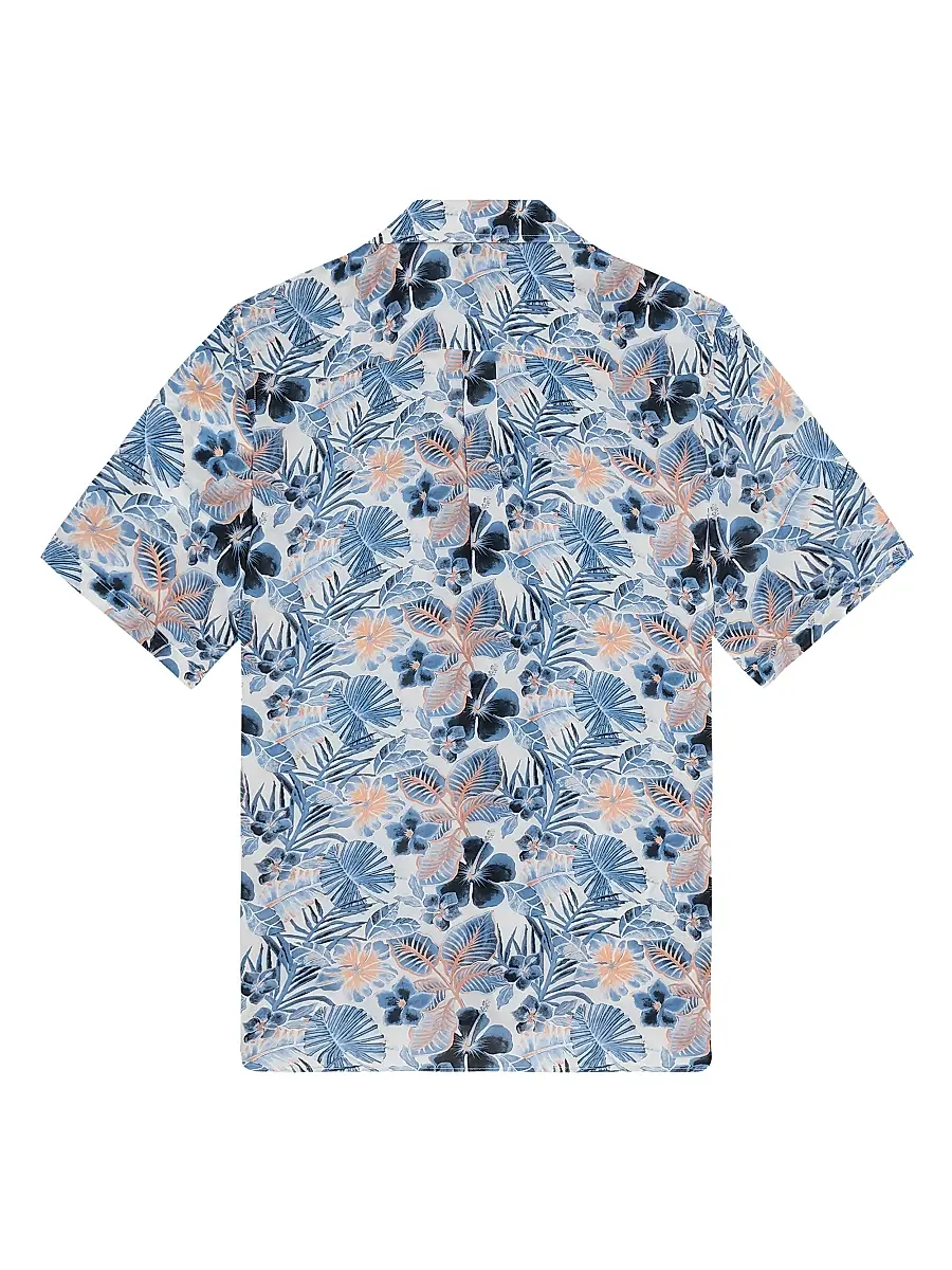 Vilebrequin Men's Island Flowers Bowling Shirt | Thumbnail 2 Vilebrequin Men's Island Flowers Bowling Shirt | Thumbnail 2