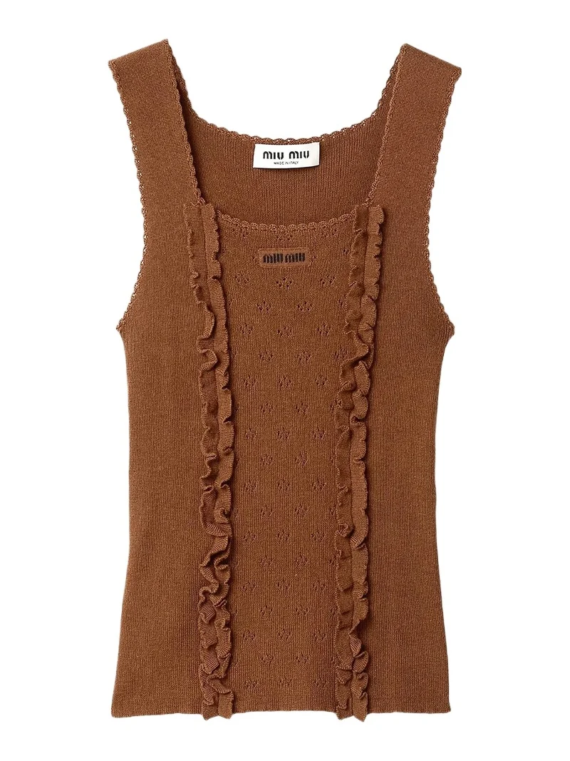 Women's Cashmere and Silk Top - Brown