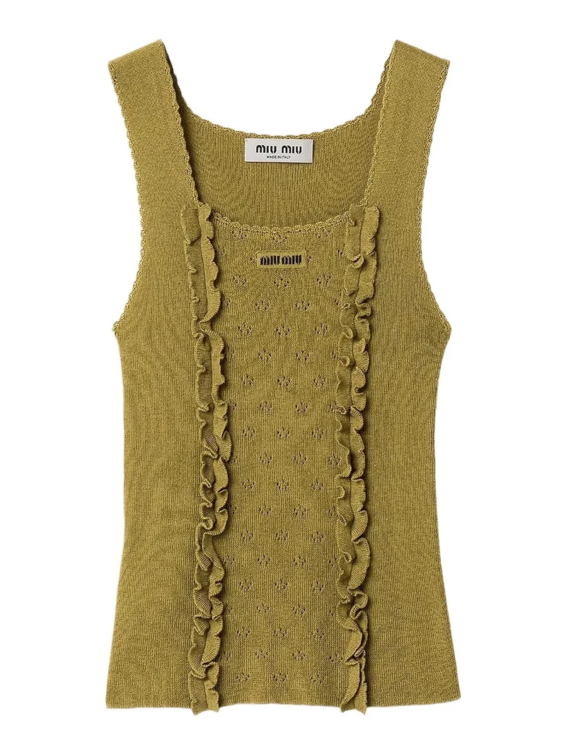 Miu Miu Women's Cashmere and Silk Top - Green