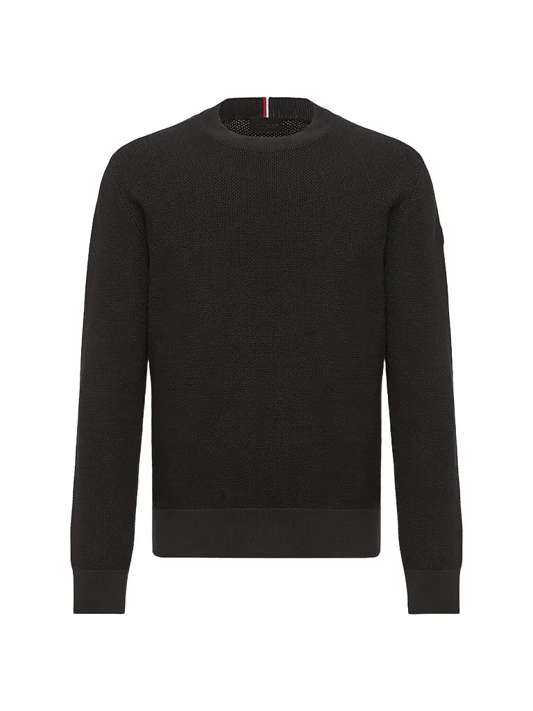 Moncler Men's Sweater in Cotton - Black - Size XXL | Image 1 Moncler Men's Sweater in Cotton - Black - Size XXL | Image 1