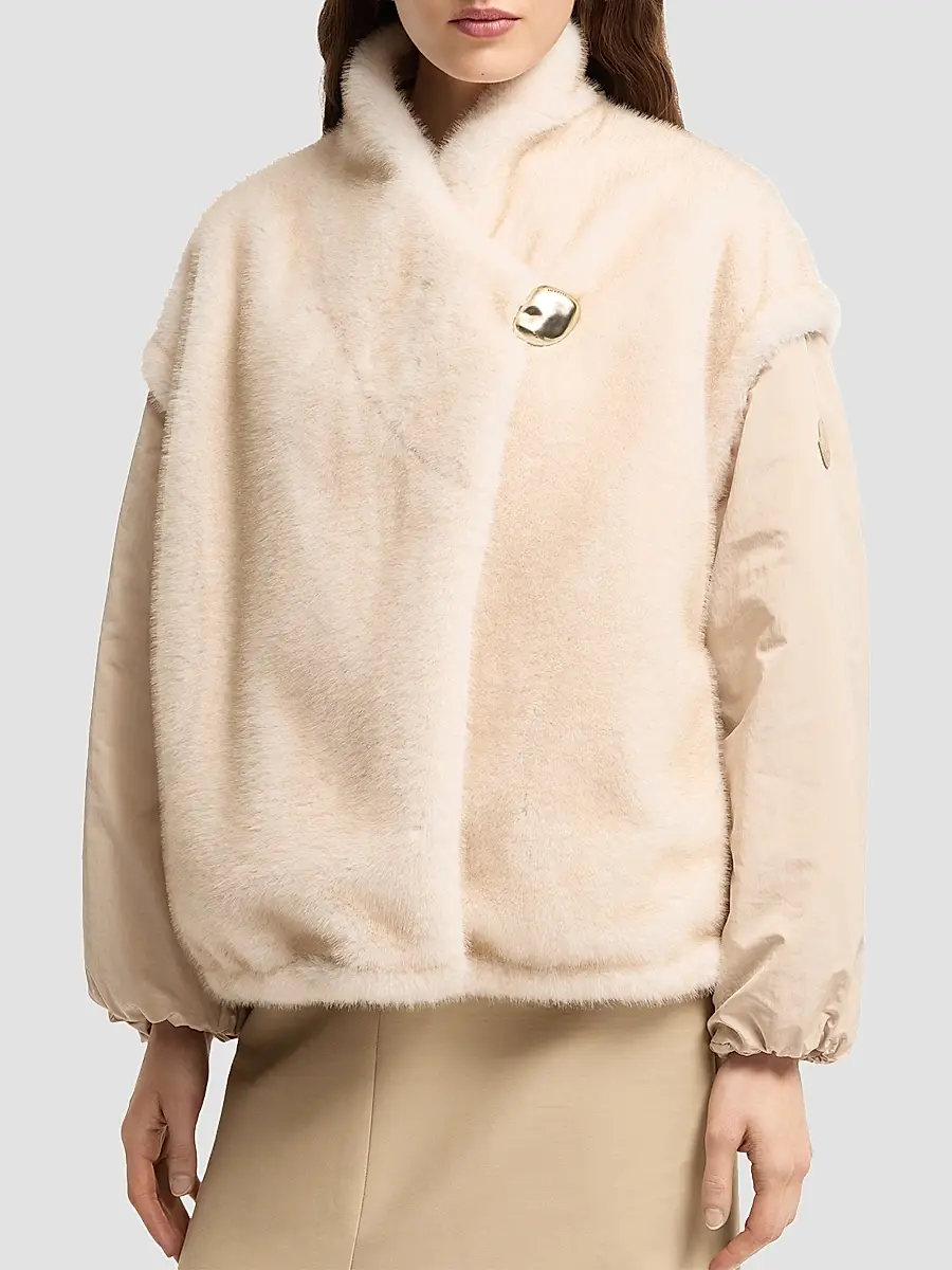 Moncler Women's Chardonneret 2-in-1 Reversible Puffer Jacket in Teddy | Thumbnail 2