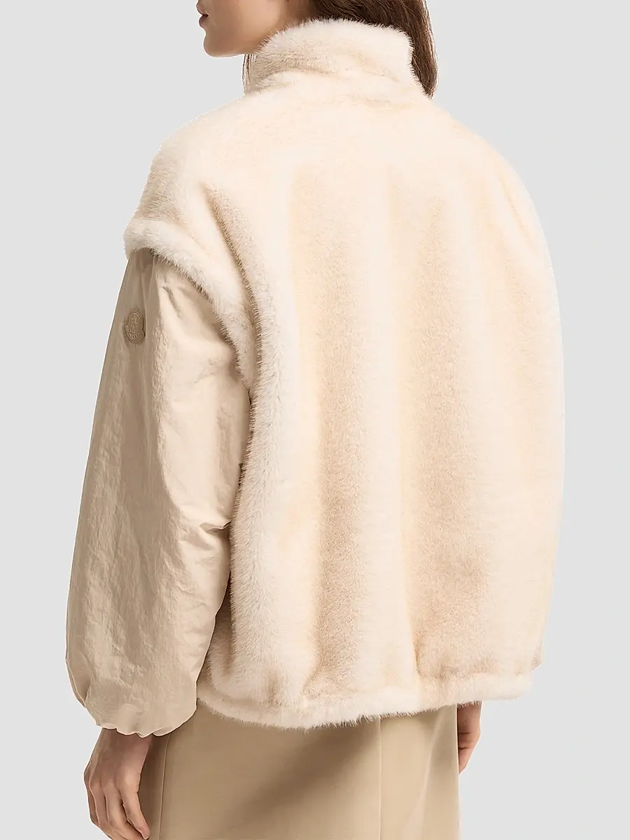 Moncler Women's Chardonneret 2-in-1 Reversible Puffer Jacket in Teddy | Thumbnail 3