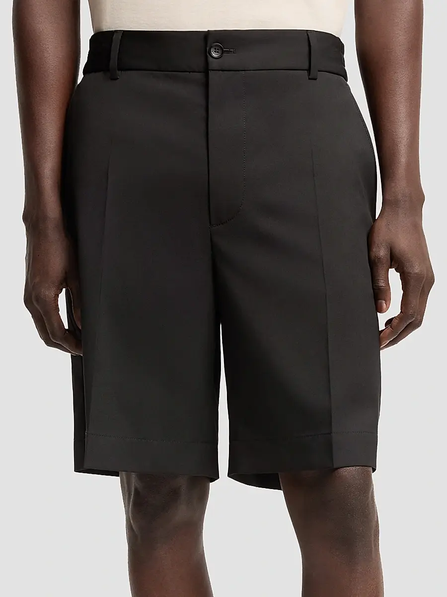 Moncler Men's Shorts in Wool Blend Gabardine | Thumbnail 2 Moncler Men's Shorts in Wool Blend Gabardine | Thumbnail 2