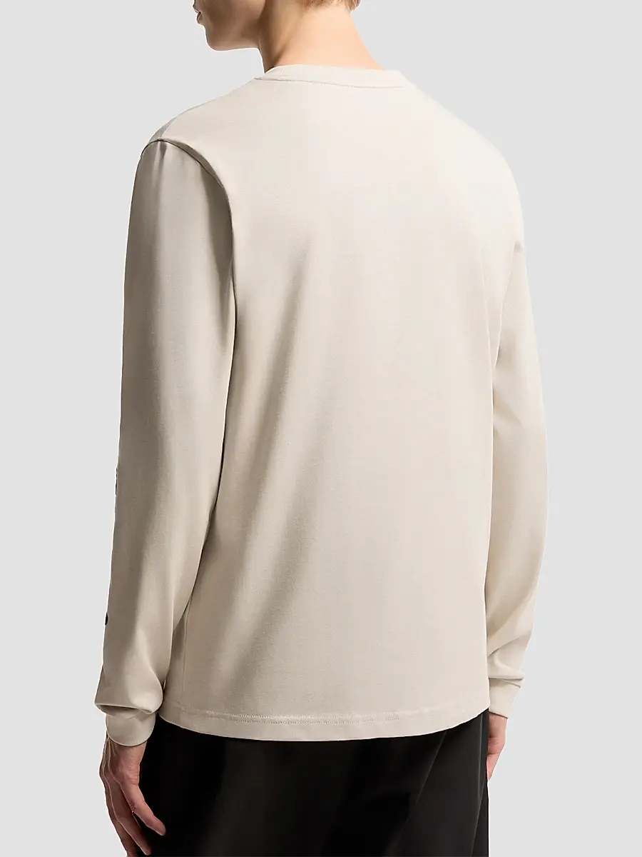Moncler Men's Long Sleeve Crewneck T-Shirt in Cotton Jersey | Thumbnail 3 Moncler Men's Long Sleeve Crewneck T-Shirt in Cotton Jersey | Thumbnail 3