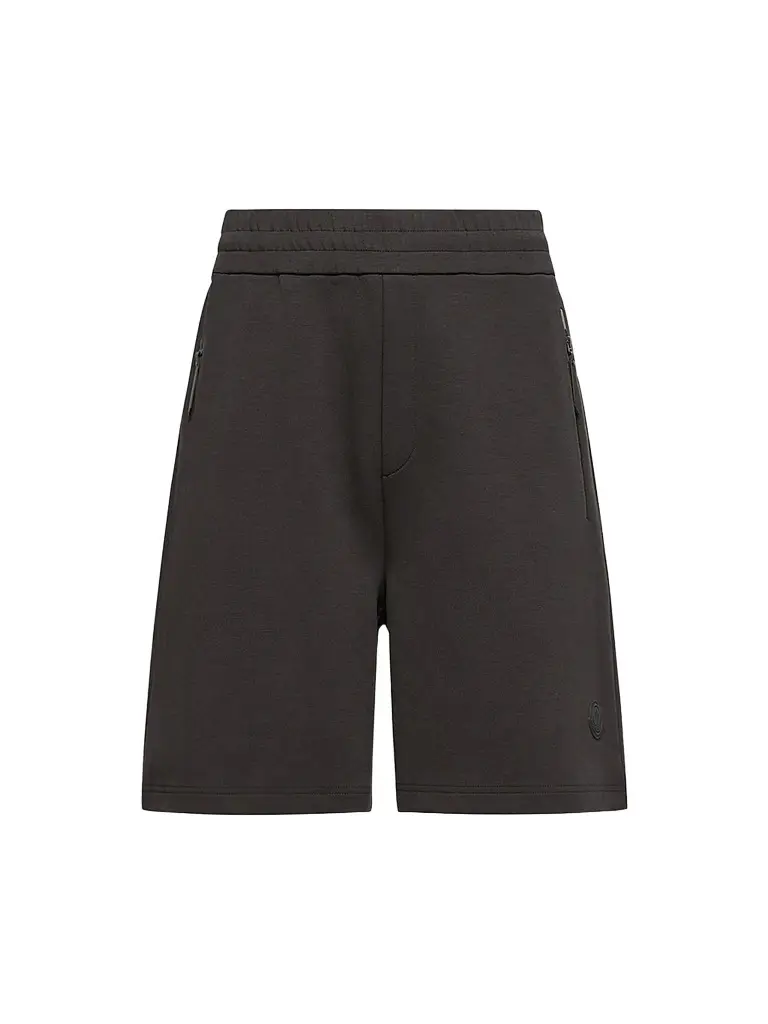 Moncler Men's Shorts in Interlock Cotton Blend - Black | Image 1 Moncler Men's Shorts in Interlock Cotton Blend - Black | Image 1