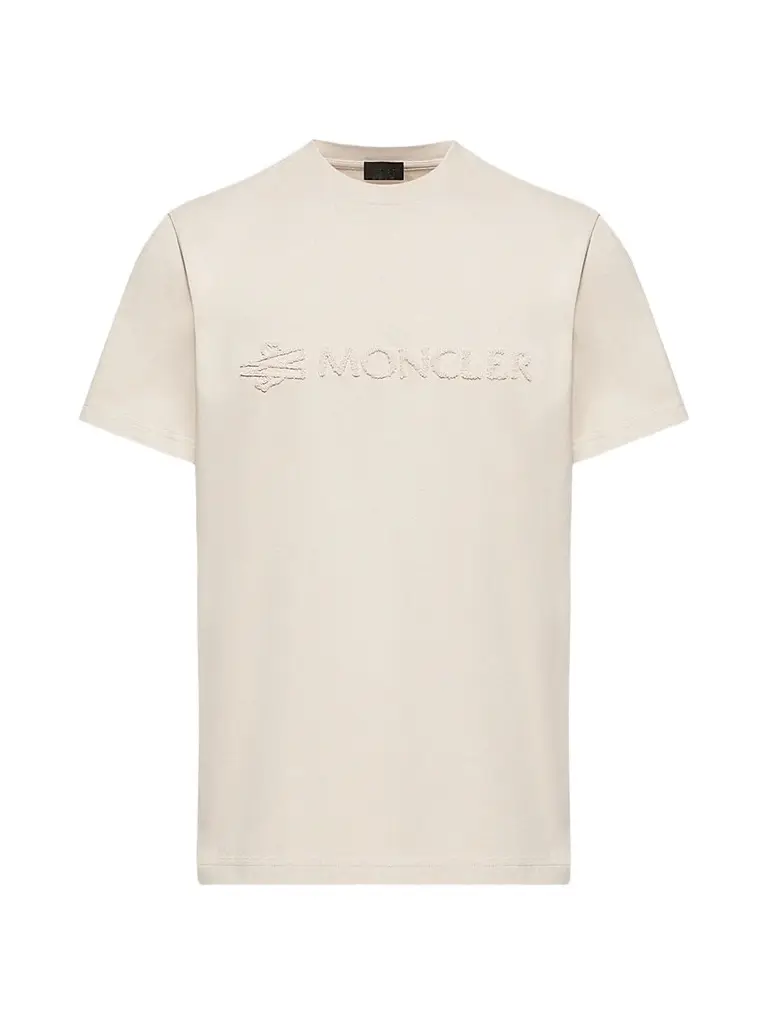 Moncler Men's Crewneck T-Shirt in Cotton - White | Image 1 Moncler Men's Crewneck T-Shirt in Cotton - White | Image 1