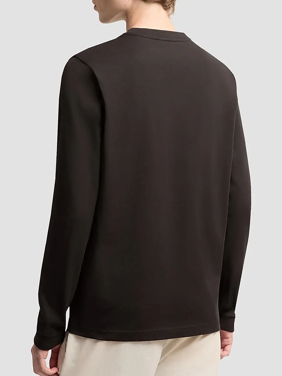 Moncler Men's Long Sleeve Crewneck T-Shirt in Cotton Jersey | Thumbnail 3 Moncler Men's Long Sleeve Crewneck T-Shirt in Cotton Jersey | Thumbnail 3
