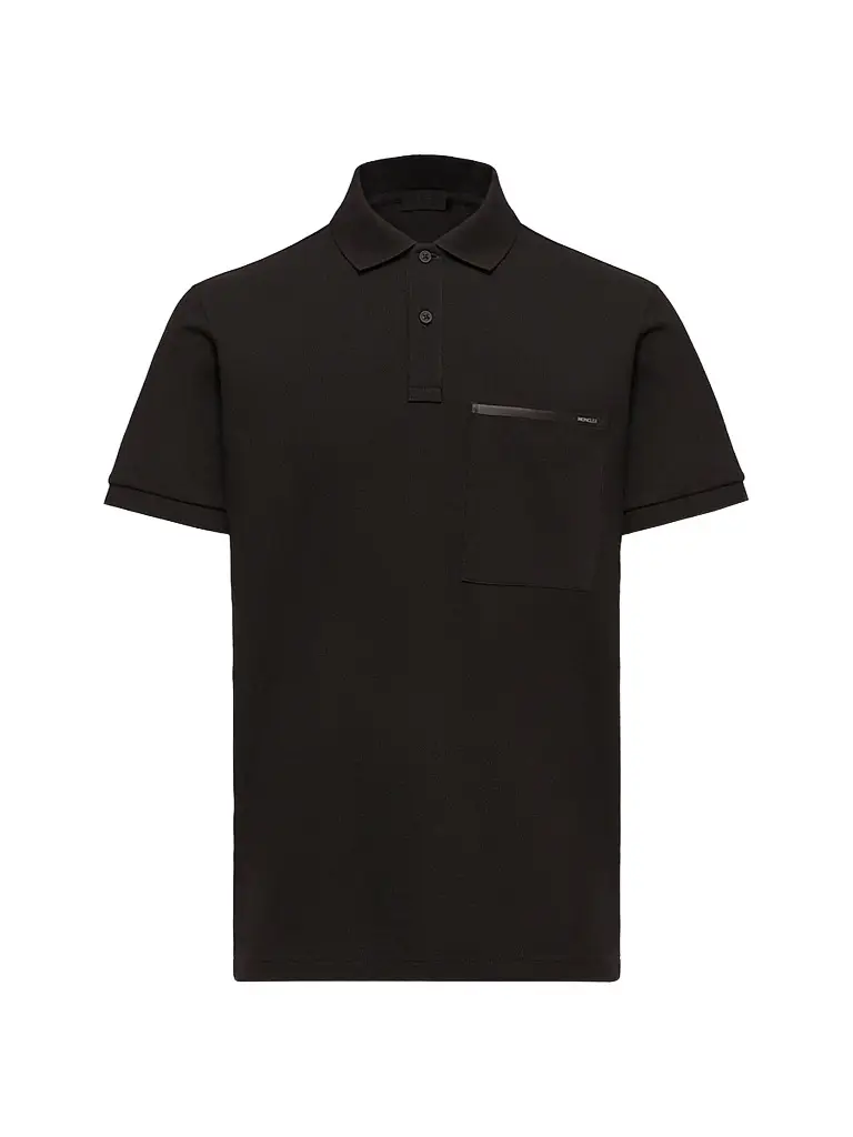 Moncler Men's Polo Shirt in Cotton Piquet - Black - Size Medium | Image 1 Moncler Men's Polo Shirt in Cotton Piquet - Black - Size Medium | Image 1