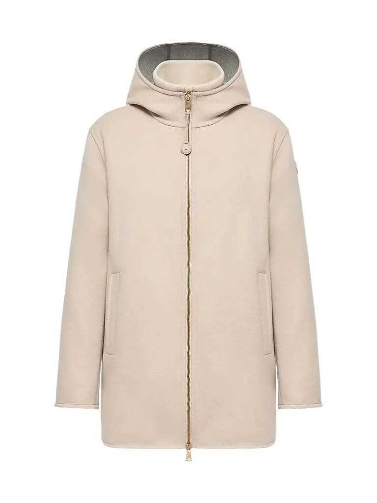 Moncler Women's Hemiptere 3-in-1 Hooded Puffer Jacket in Wool and Cashmere - Light Beige | Image 1 Moncler Women's Hemiptere 3-in-1 Hooded Puffer Jacket in Wool and Cashmere - Light Beige | Image 1