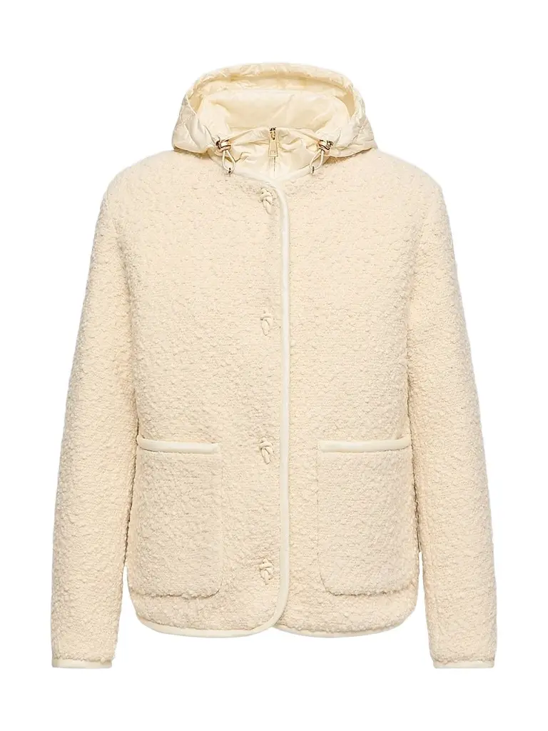 Moncler Women's Hylesine 3-in-1 Puffer Coat in Wool and Cotton Blend - White | Image 1 Moncler Women's Hylesine 3-in-1 Puffer Coat in Wool and Cotton Blend - White | Image 1