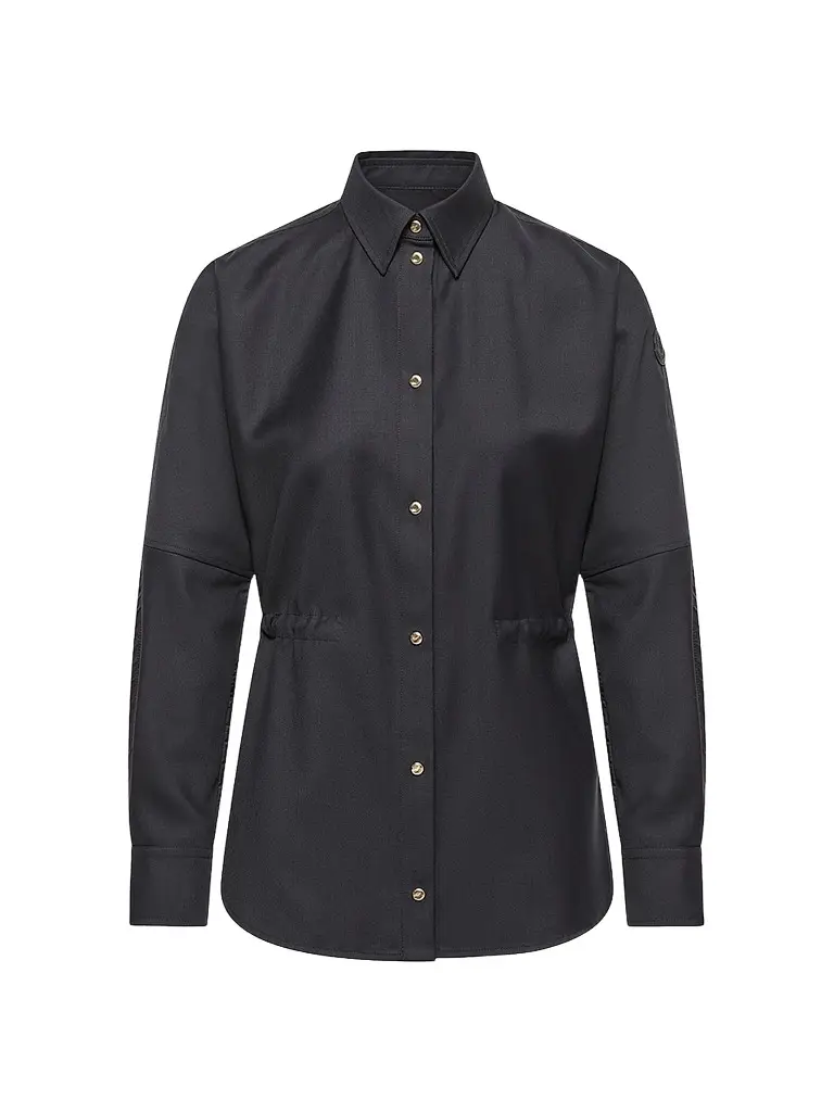 Moncler Women's Shacket in Wool - Dark Blue | Image 1 Moncler Women's Shacket in Wool - Dark Blue | Image 1