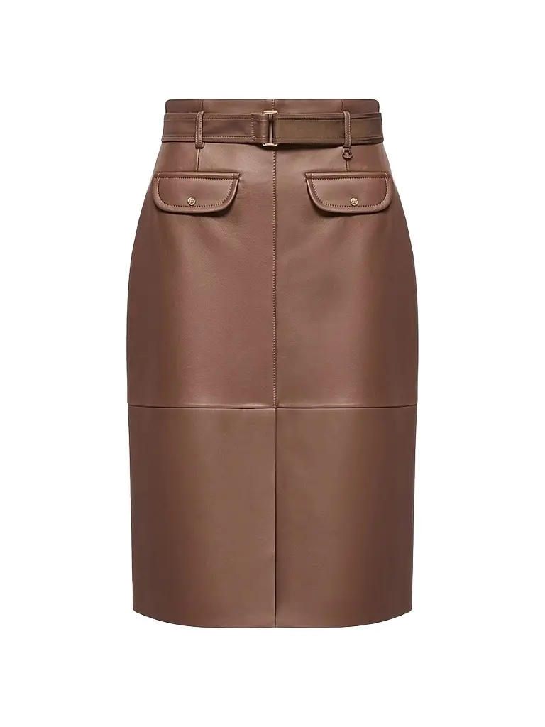 Moncler Women's Skirt in Leather - Brown | Image 1 Moncler Women's Skirt in Leather - Brown | Image 1