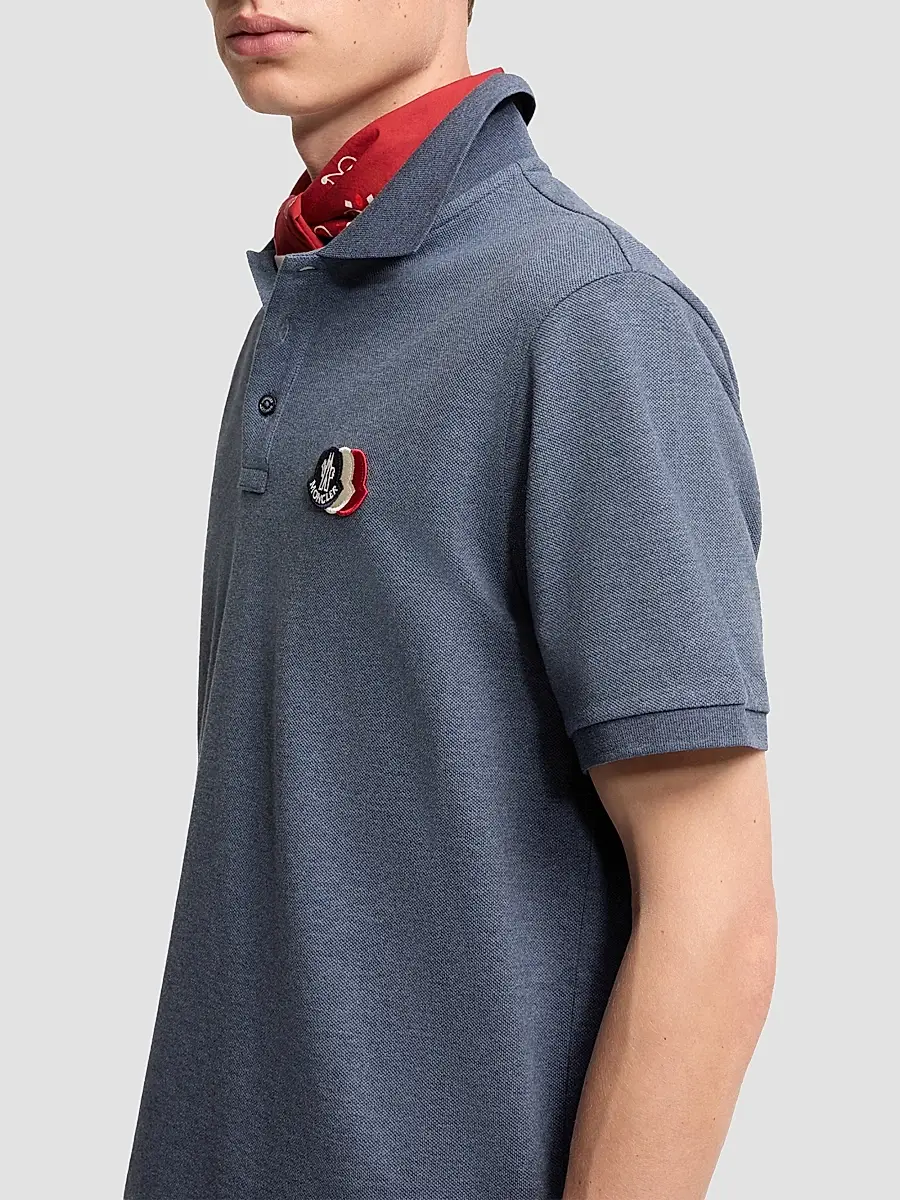 Moncler Men's Polo Shirt in Cotton Piquet | Thumbnail 4