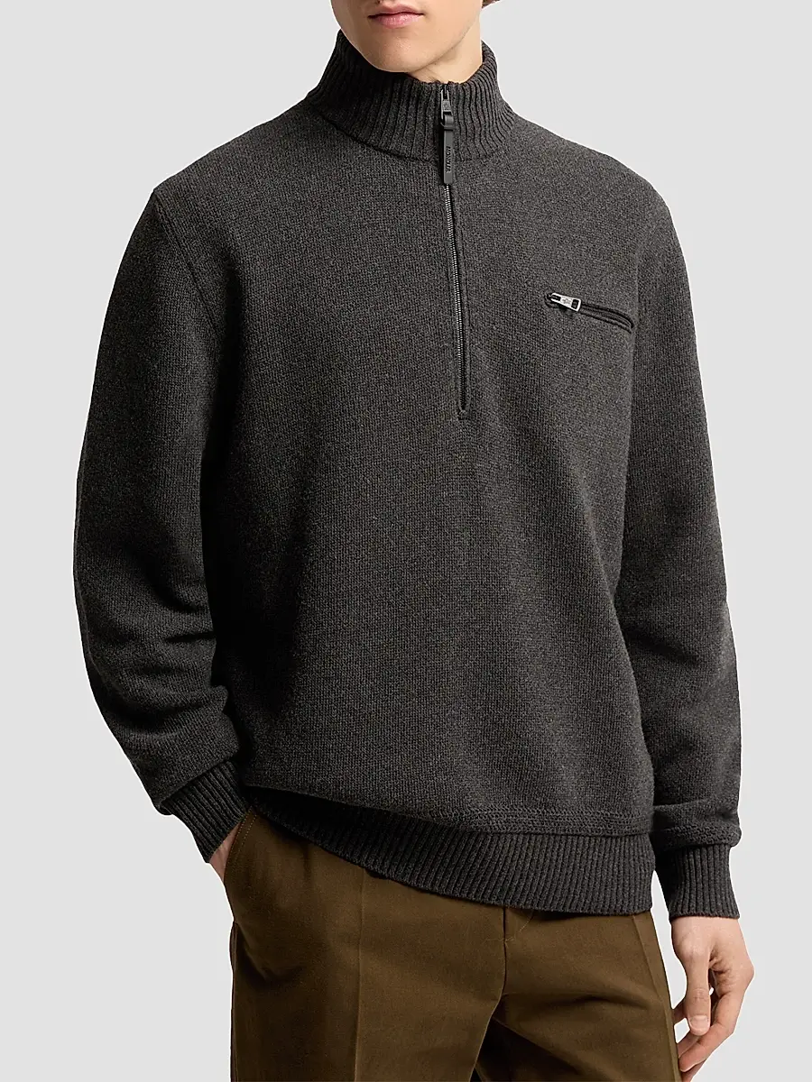 Moncler Men's Sweater in Wool and Cashmere Blend | Thumbnail 2
