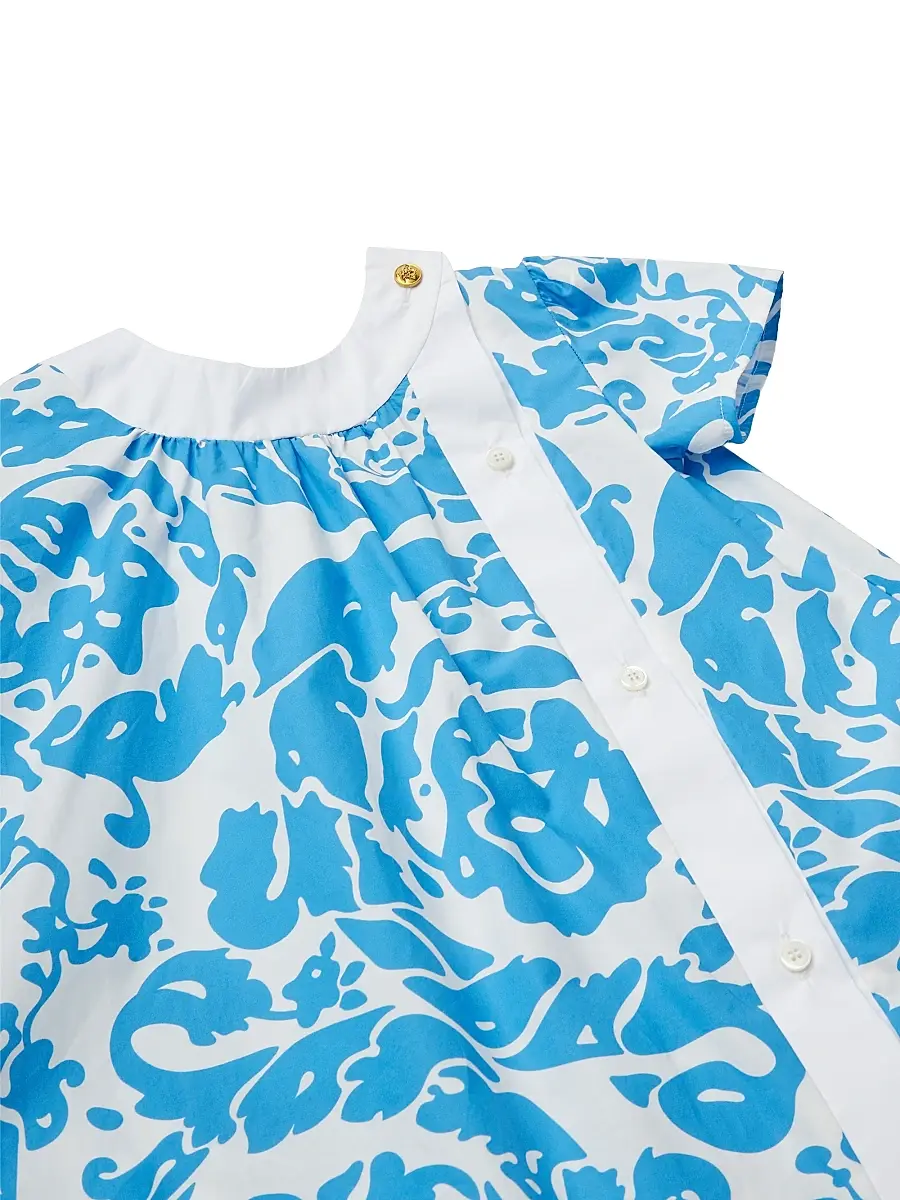 Versace Girl's Baby Girl's & Little Girl's Barocco-Print Cotton Poplin Dress | Thumbnail 3 Versace Girl's Baby Girl's & Little Girl's Barocco-Print Cotton Poplin Dress | Thumbnail 3