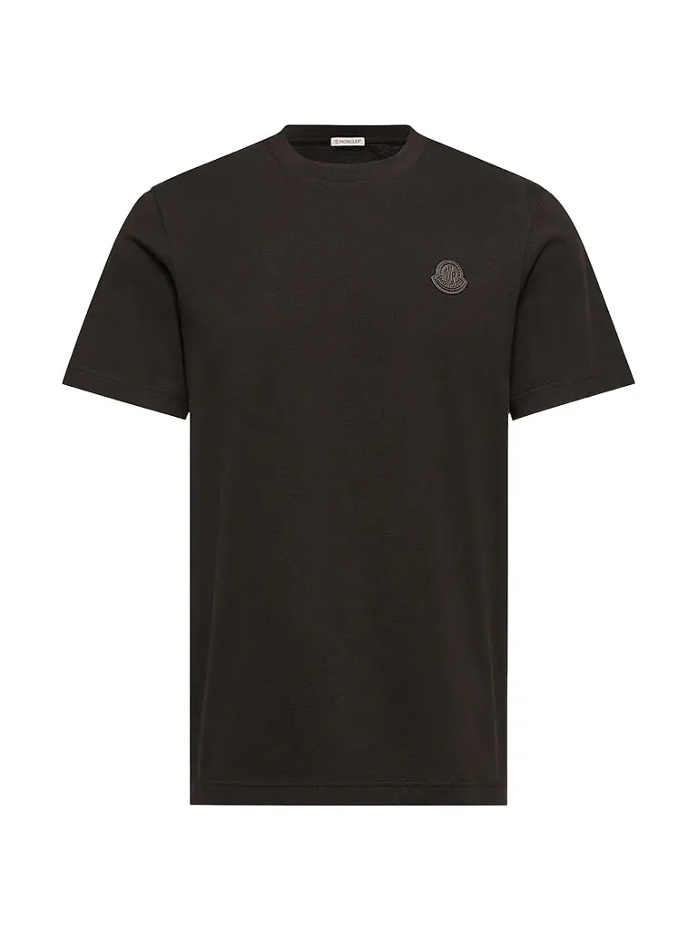 Moncler Men's Crewneck T-Shirt in Cotton - Black - Size XXXXL | Image 1 Moncler Men's Crewneck T-Shirt in Cotton - Black - Size XXXXL | Image 1