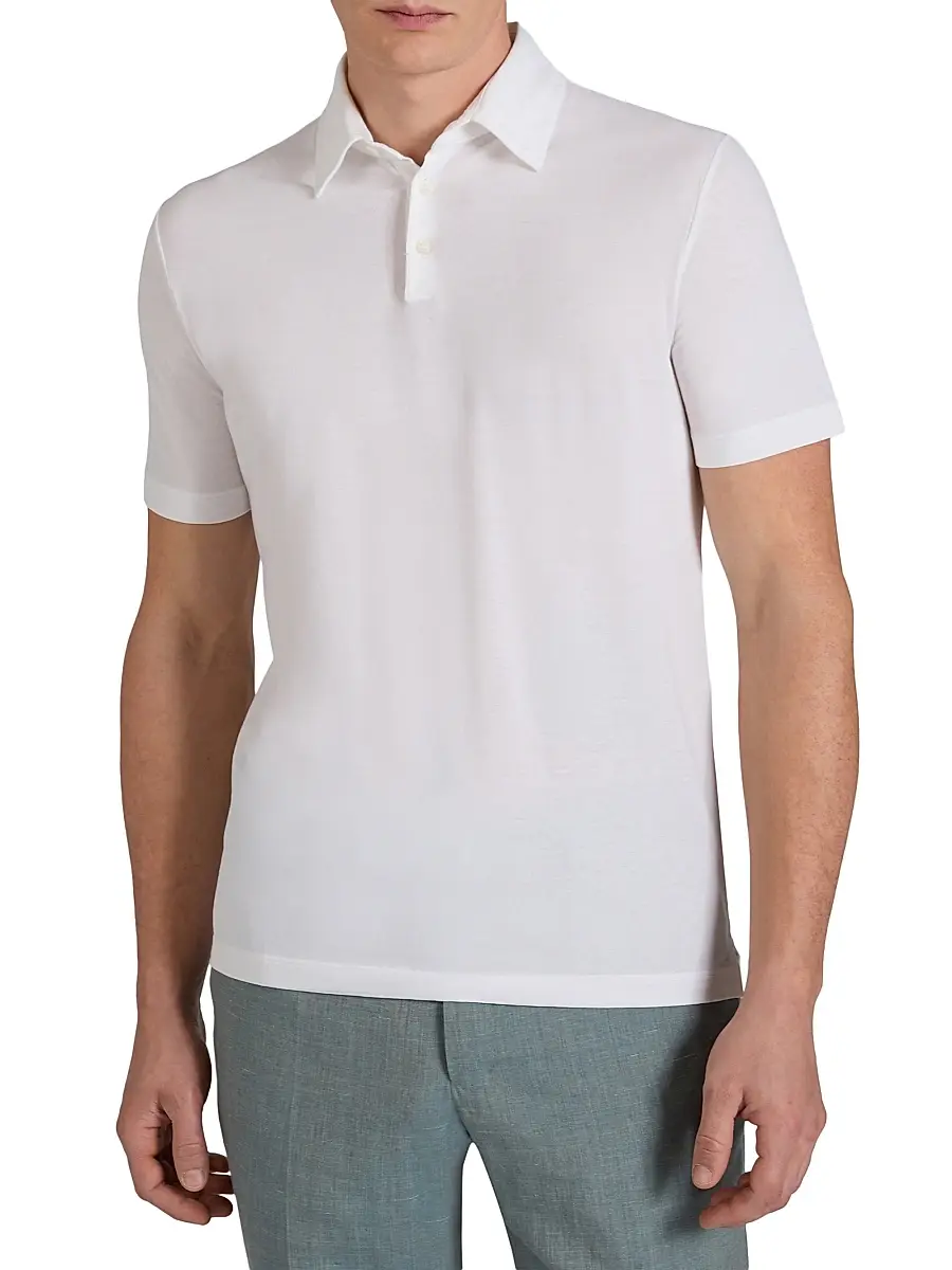 Slowear Men's Ice Short-Sleeve Cotton Polo Shirt | Thumbnail 2 Slowear Men's Ice Short-Sleeve Cotton Polo Shirt | Thumbnail 2