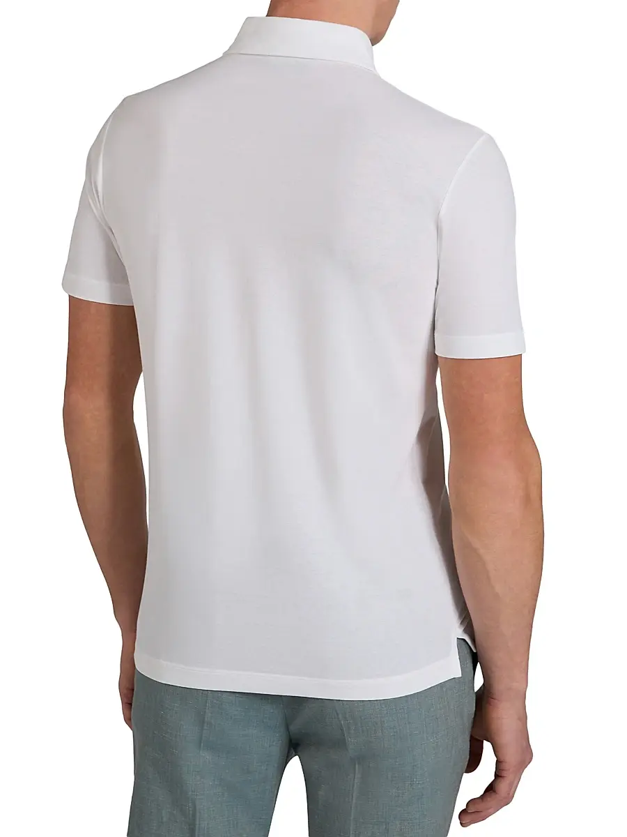 Slowear Men's Ice Short-Sleeve Cotton Polo Shirt | Thumbnail 3 Slowear Men's Ice Short-Sleeve Cotton Polo Shirt | Thumbnail 3