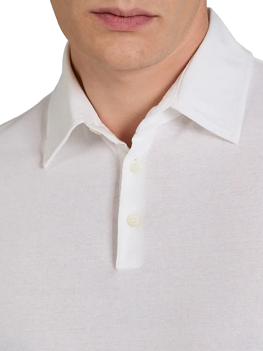 Slowear Men's Ice Short-Sleeve Cotton Polo Shirt | Thumbnail 4 Slowear Men's Ice Short-Sleeve Cotton Polo Shirt | Thumbnail 4