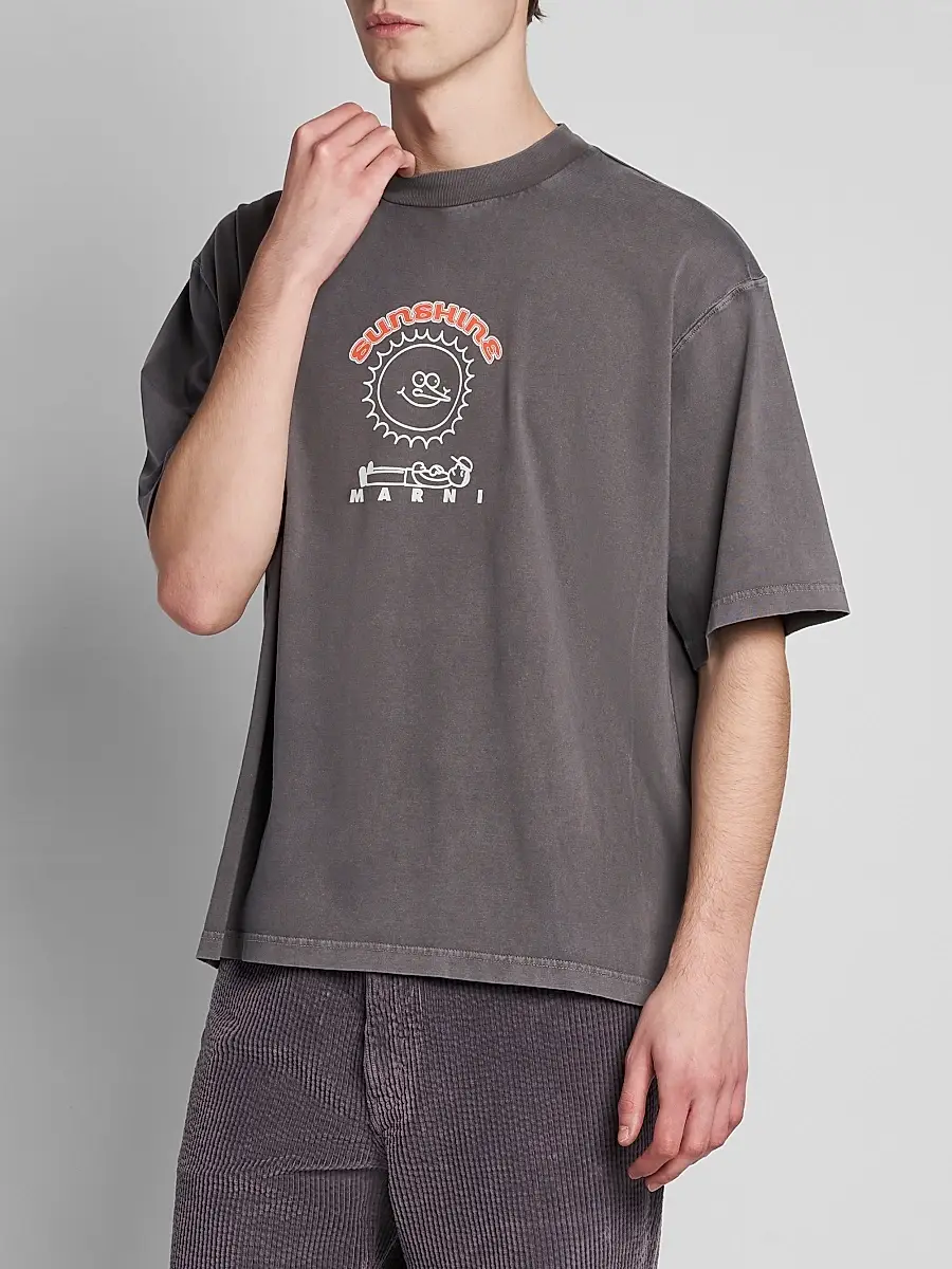 Marni Men's Sunshine Relaxed-Fit Crewneck T-Shirt | Thumbnail 4 Marni Men's Sunshine Relaxed-Fit Crewneck T-Shirt | Thumbnail 4