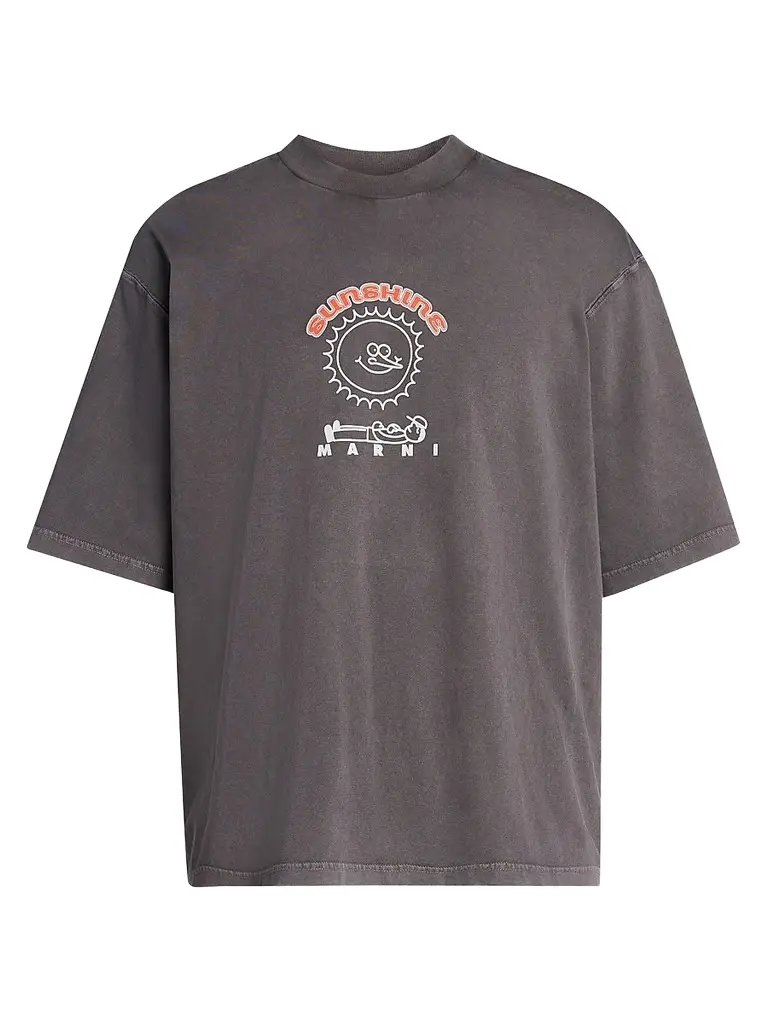 Marni Men's Sunshine Relaxed-Fit Crewneck T-Shirt - Truffle - Size 44 | Image 1 Marni Men's Sunshine Relaxed-Fit Crewneck T-Shirt - Truffle - Size 44 | Image 1