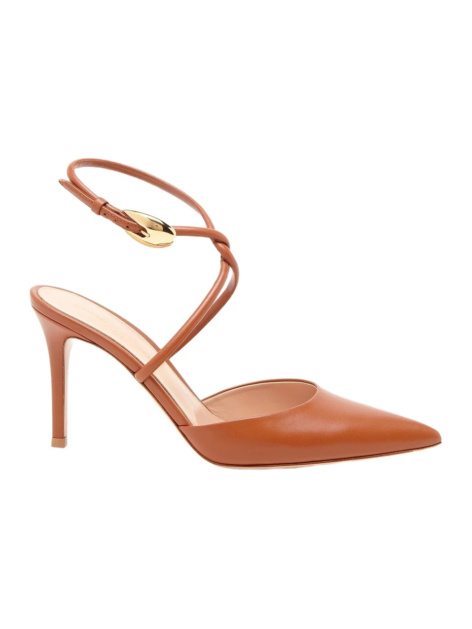 Women's 85MM Ankle Wrap Leather Pumps Women's 85MM Ankle Wrap Leather Pumps