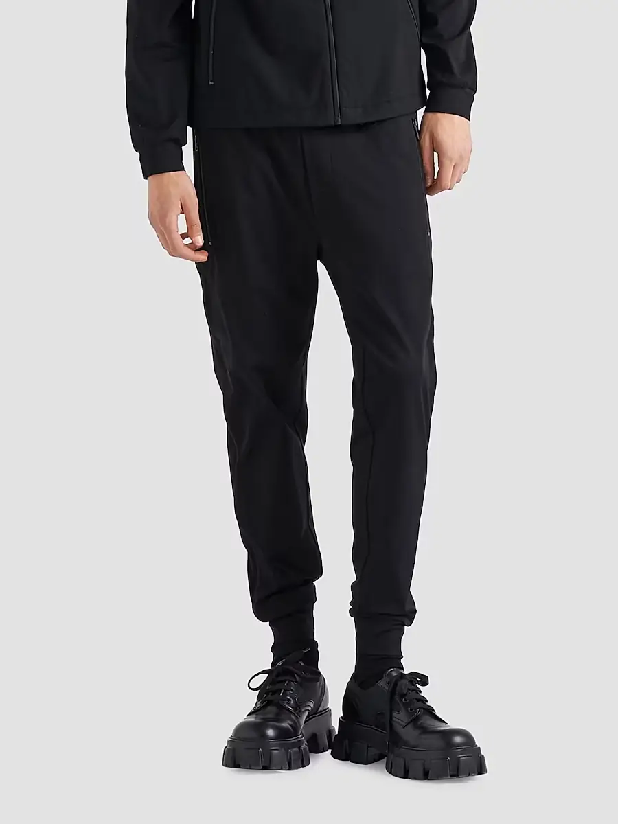 Prada Men's Technical Cotton and Re-Nylon Pants - Black | Thumbnail 2