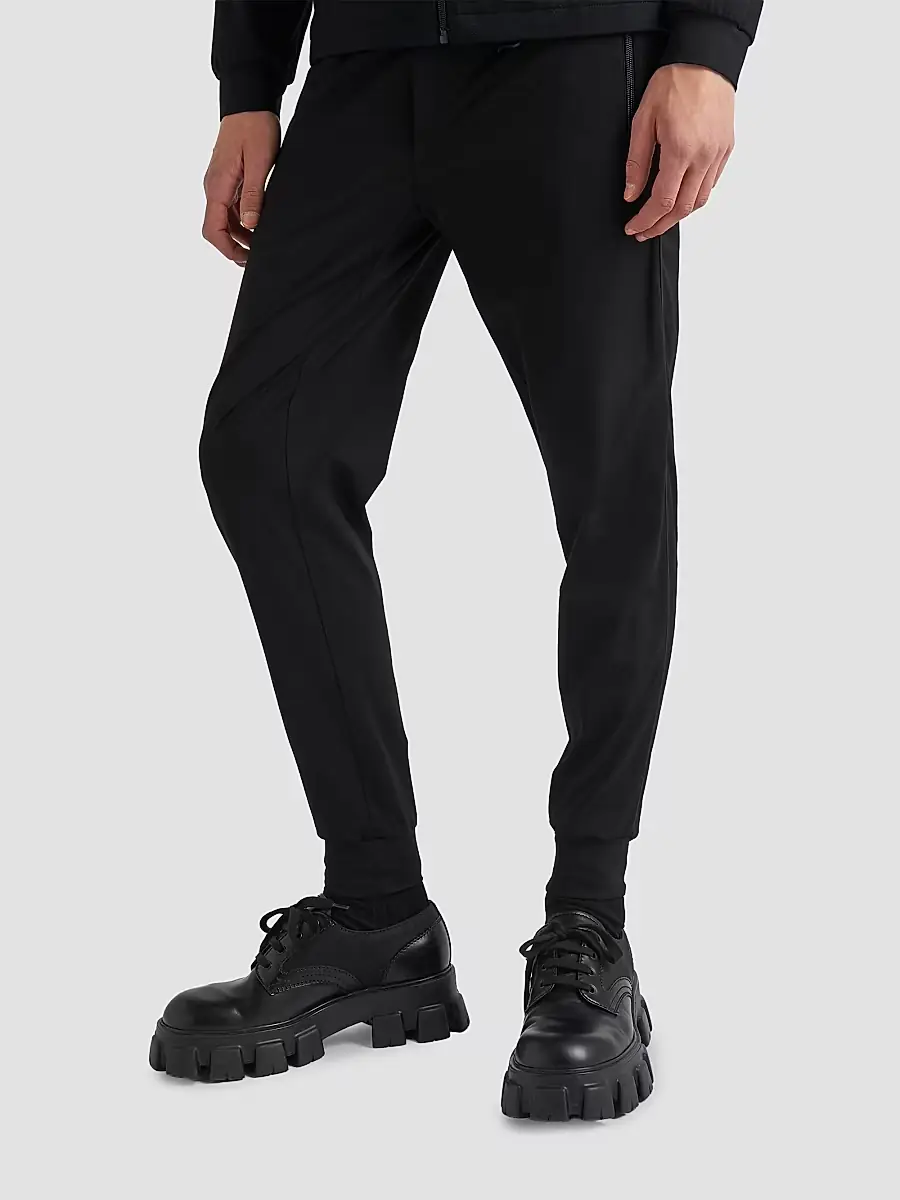Prada Men's Technical Cotton and Re-Nylon Pants - Black | Thumbnail 3