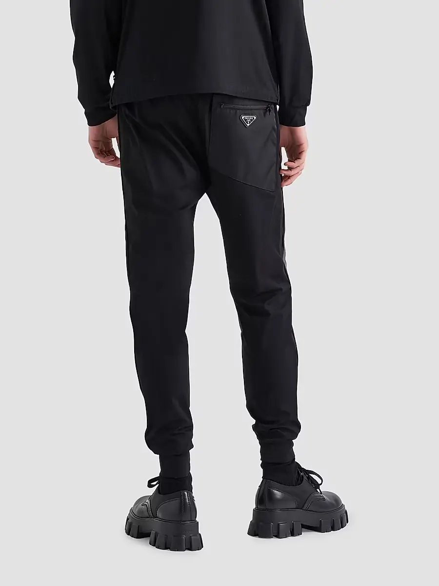 Prada Men's Technical Cotton and Re-Nylon Pants - Black | Thumbnail 4