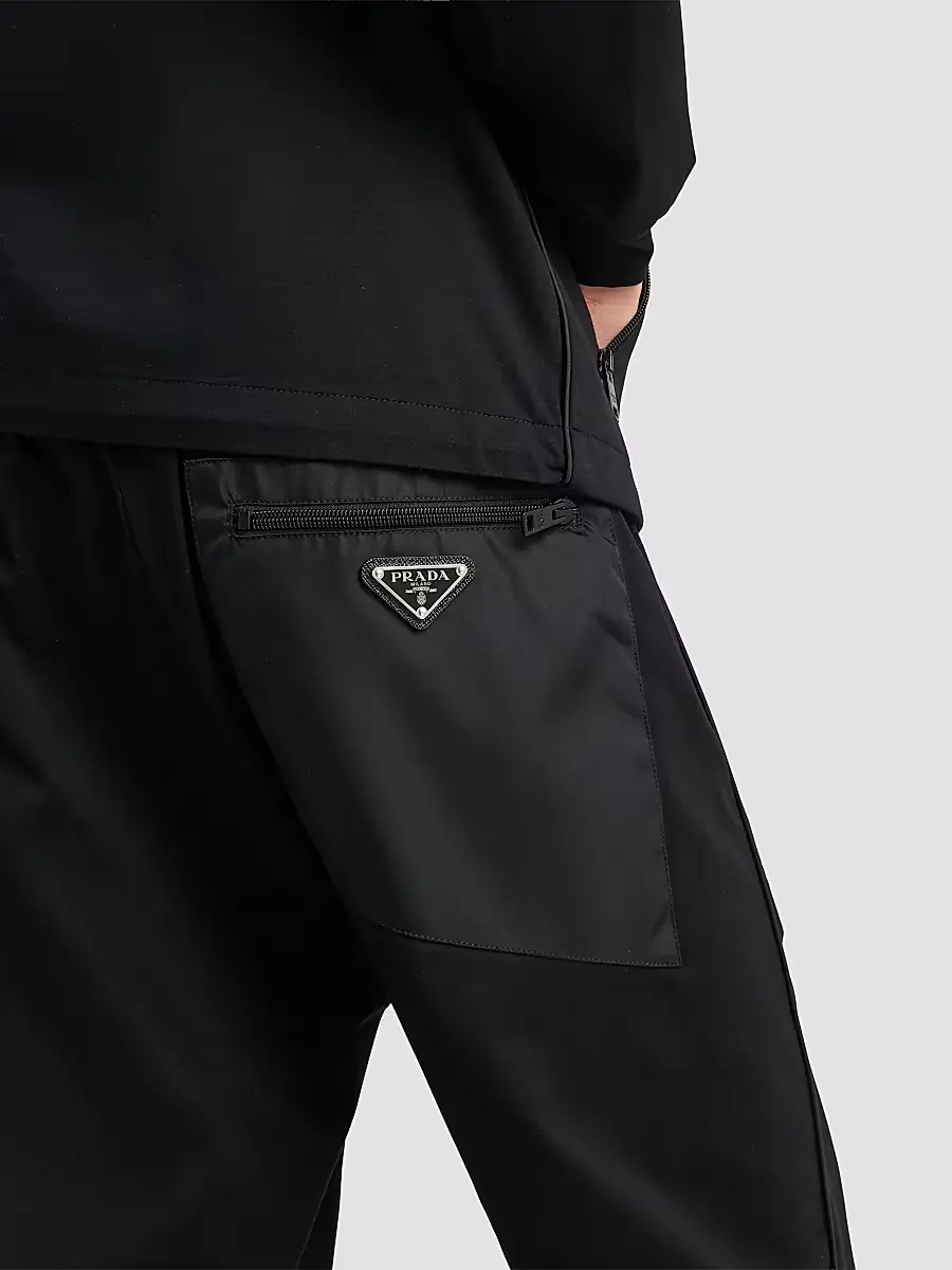 Prada Men's Technical Cotton and Re-Nylon Pants - Black | Thumbnail 5