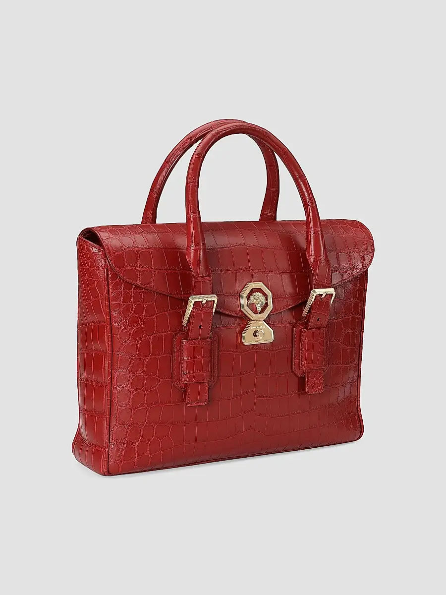 Stefano Ricci Men's Luxury Flap Croc Briefcase | Thumbnail 2 Stefano Ricci Men's Luxury Flap Croc Briefcase | Thumbnail 2