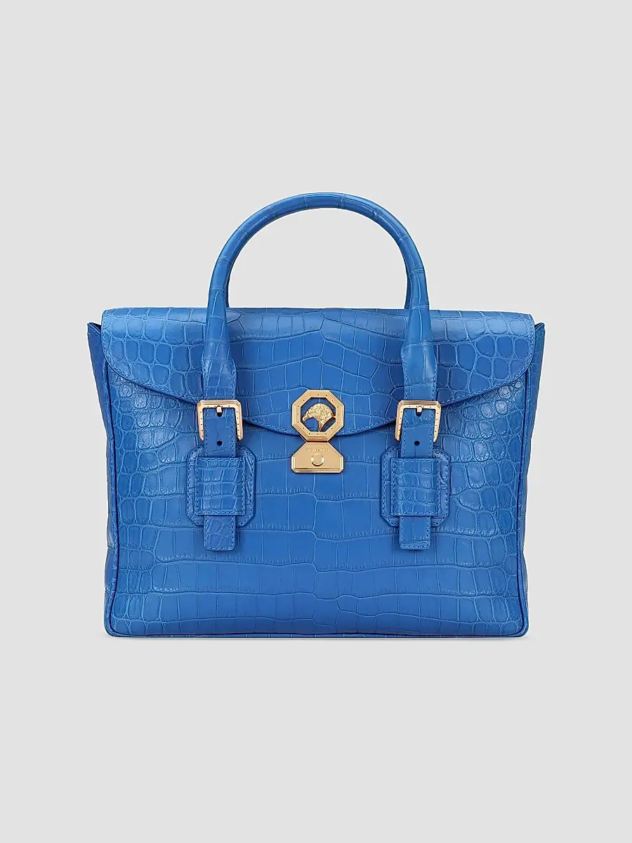Stefano Ricci Men's Luxury Flap Croc Briefcase | Thumbnail 4 Stefano Ricci Men's Luxury Flap Croc Briefcase | Thumbnail 4