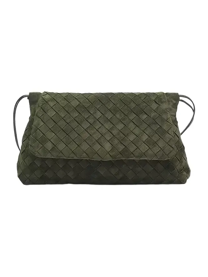 Women's Giorno Intrecciato Suede Shoulder Bag