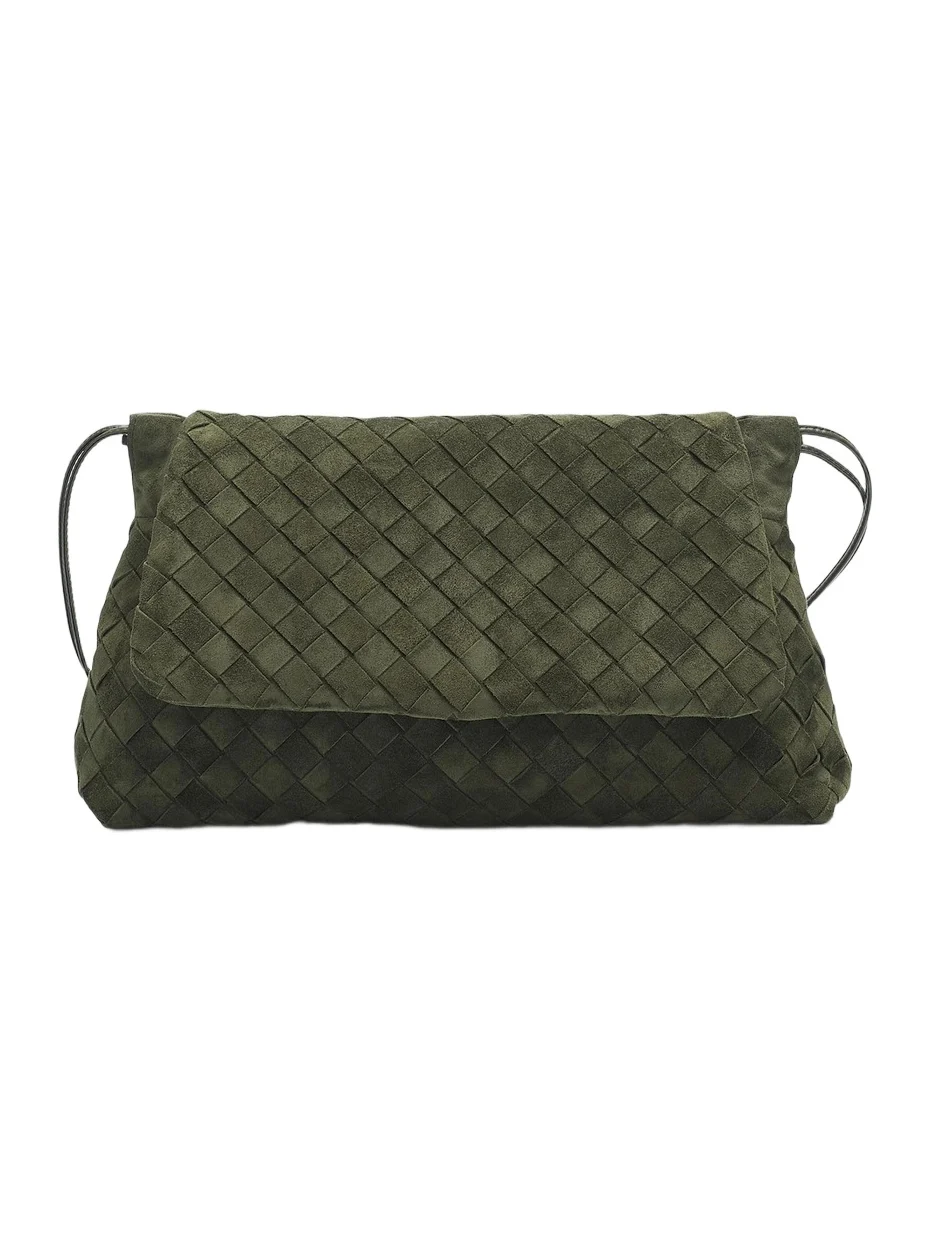 Women's Giorno Intrecciato Suede Shoulder Bag