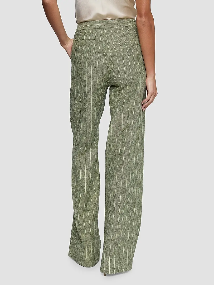 L'Agence Women's Livvy Stripe Straight-Leg Trousers | Thumbnail 3 L'Agence Women's Livvy Stripe Straight-Leg Trousers | Thumbnail 3