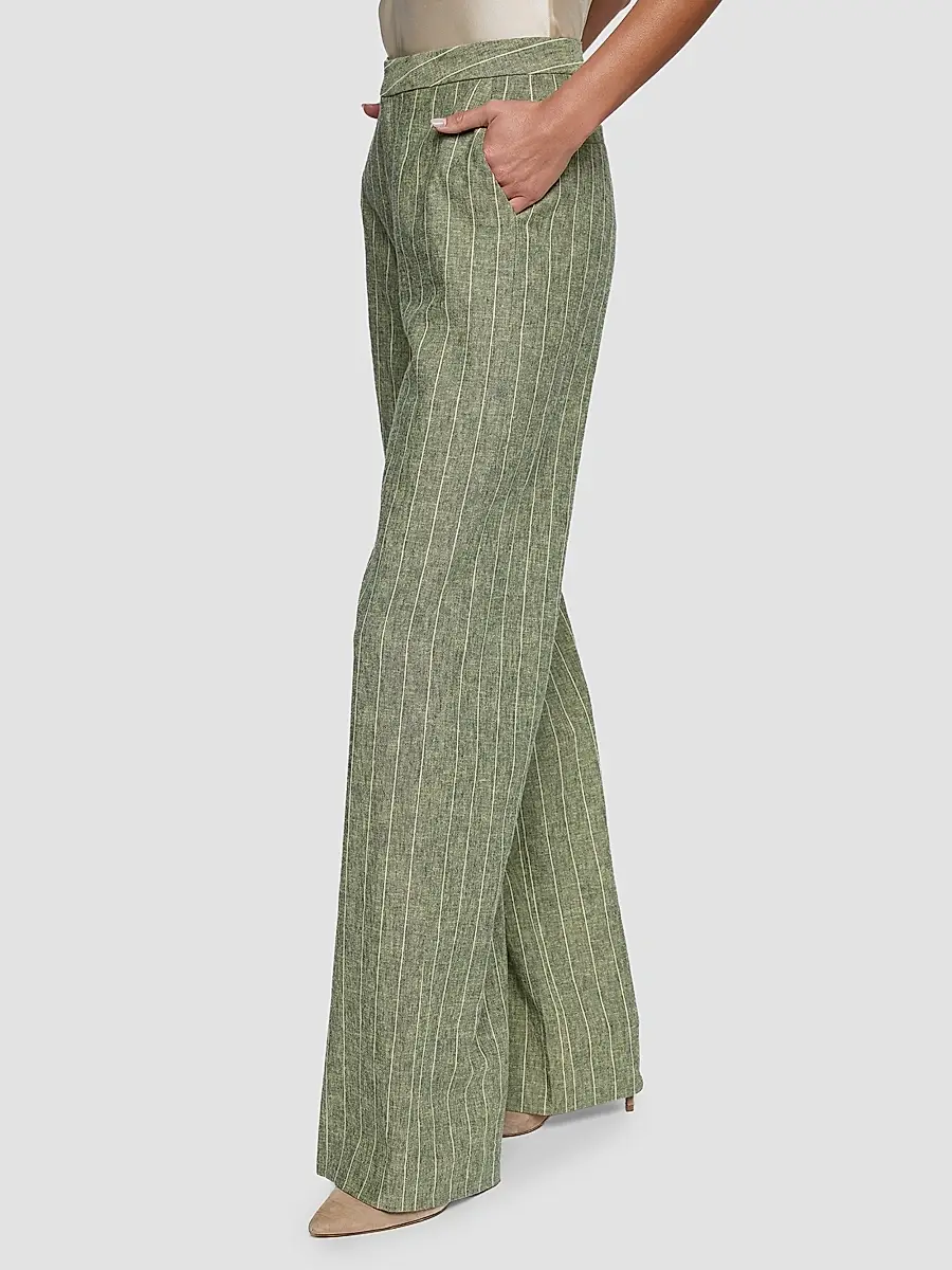 L'Agence Women's Livvy Stripe Straight-Leg Trousers | Thumbnail 5 L'Agence Women's Livvy Stripe Straight-Leg Trousers | Thumbnail 5