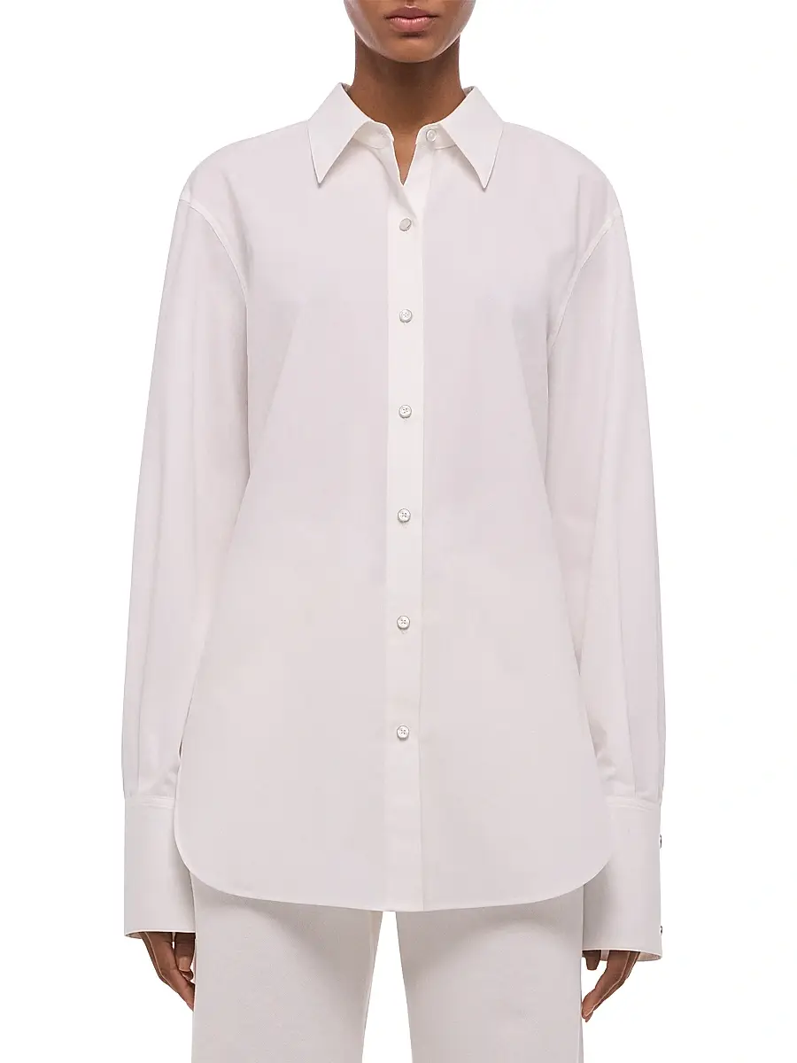Helmut Lang Women's Knot Cotton Button-Front Shirt | Thumbnail 3 Helmut Lang Women's Knot Cotton Button-Front Shirt | Thumbnail 3