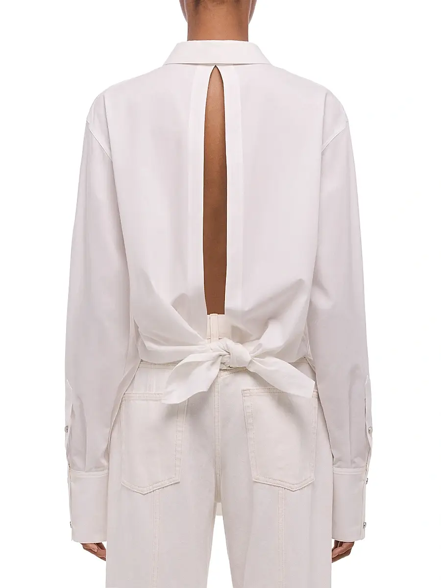 Helmut Lang Women's Knot Cotton Button-Front Shirt | Thumbnail 5 Helmut Lang Women's Knot Cotton Button-Front Shirt | Thumbnail 5